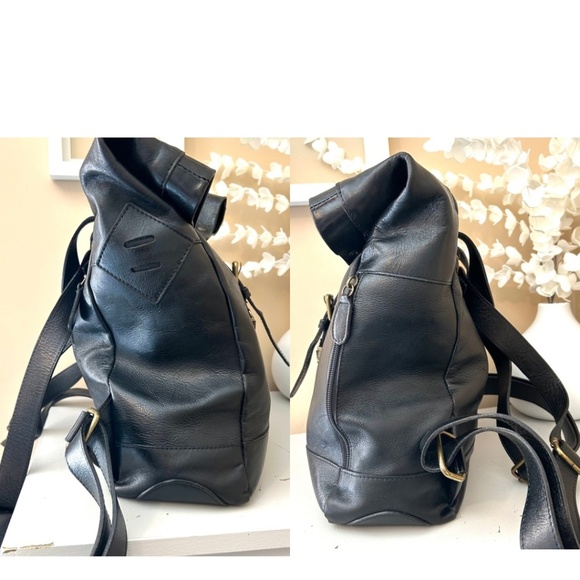 In Pell by Valentina Made in Italy Black Leather Backpack - Picture 6 of 17